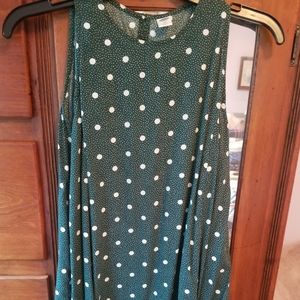 Green and white, poka-dot Old Navy dress, XS